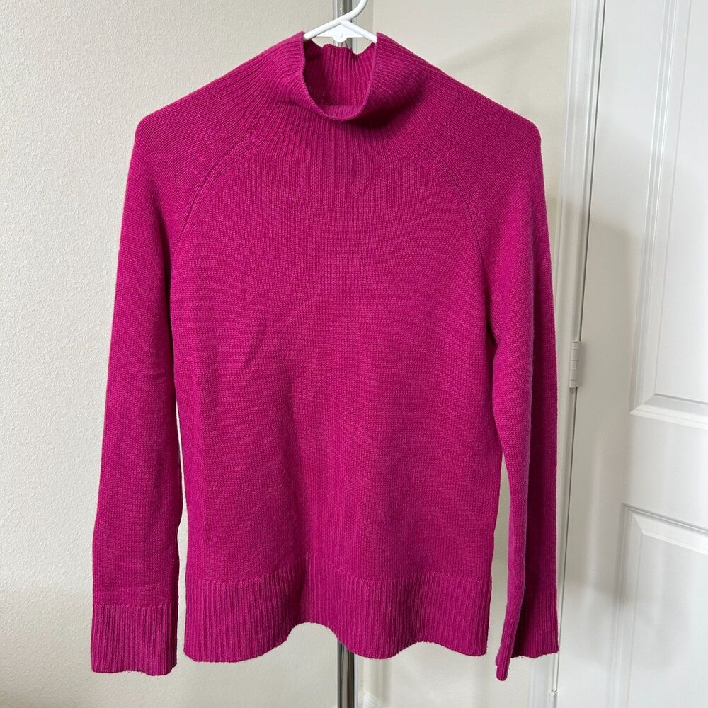 Theory Sweater Womens 0P Pink Mock Neck Cashmere Pullover Quiet Luxury Knit Top
